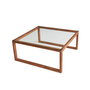 Hanah Home Mesa de Centro Via de Cristal Templado y Madera